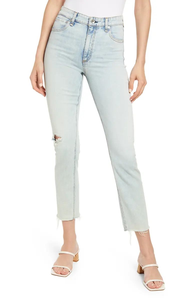 Nina Ripped High Waist Ankle Cigarette Jeans | Nordstrom