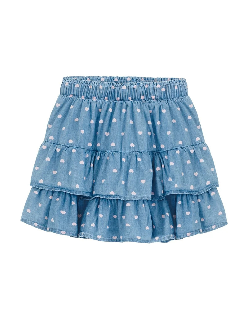 Way to Celebrate Girls' Valentine's Day Tiered Skirt, Sizes 4-18 & Plus | Walmart (US)