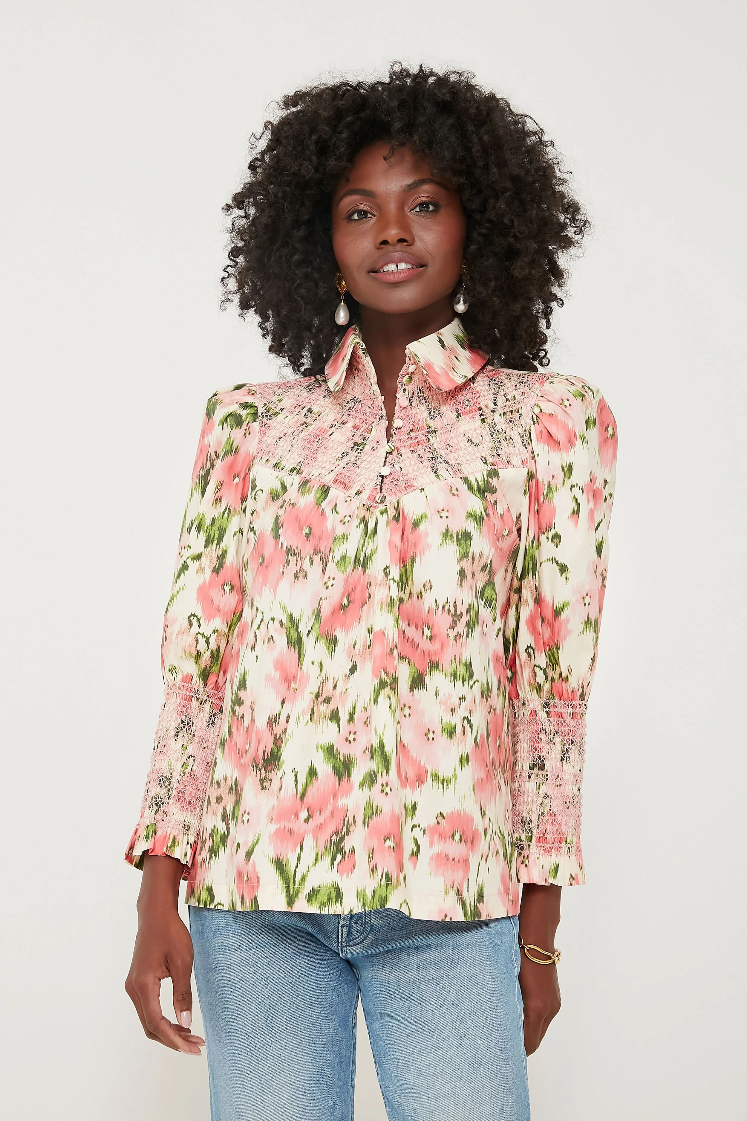 Blush Ikat Haskell Blouse | Tuckernuck (US)