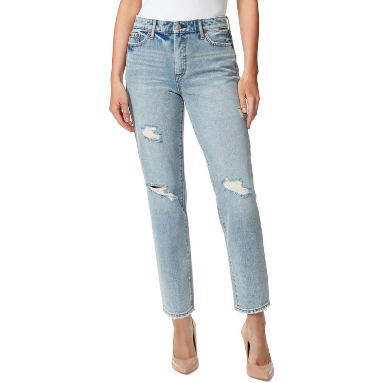 Jessica Simpson Womens High Rise Distressed Straight Leg Jeans | Walmart (US)