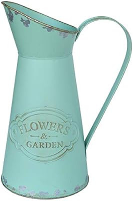 APSOONSELL Shabby Chic Rustic Style Metal Jug Pitcher Flower Vase Watering Can for Home Garden De... | Amazon (US)