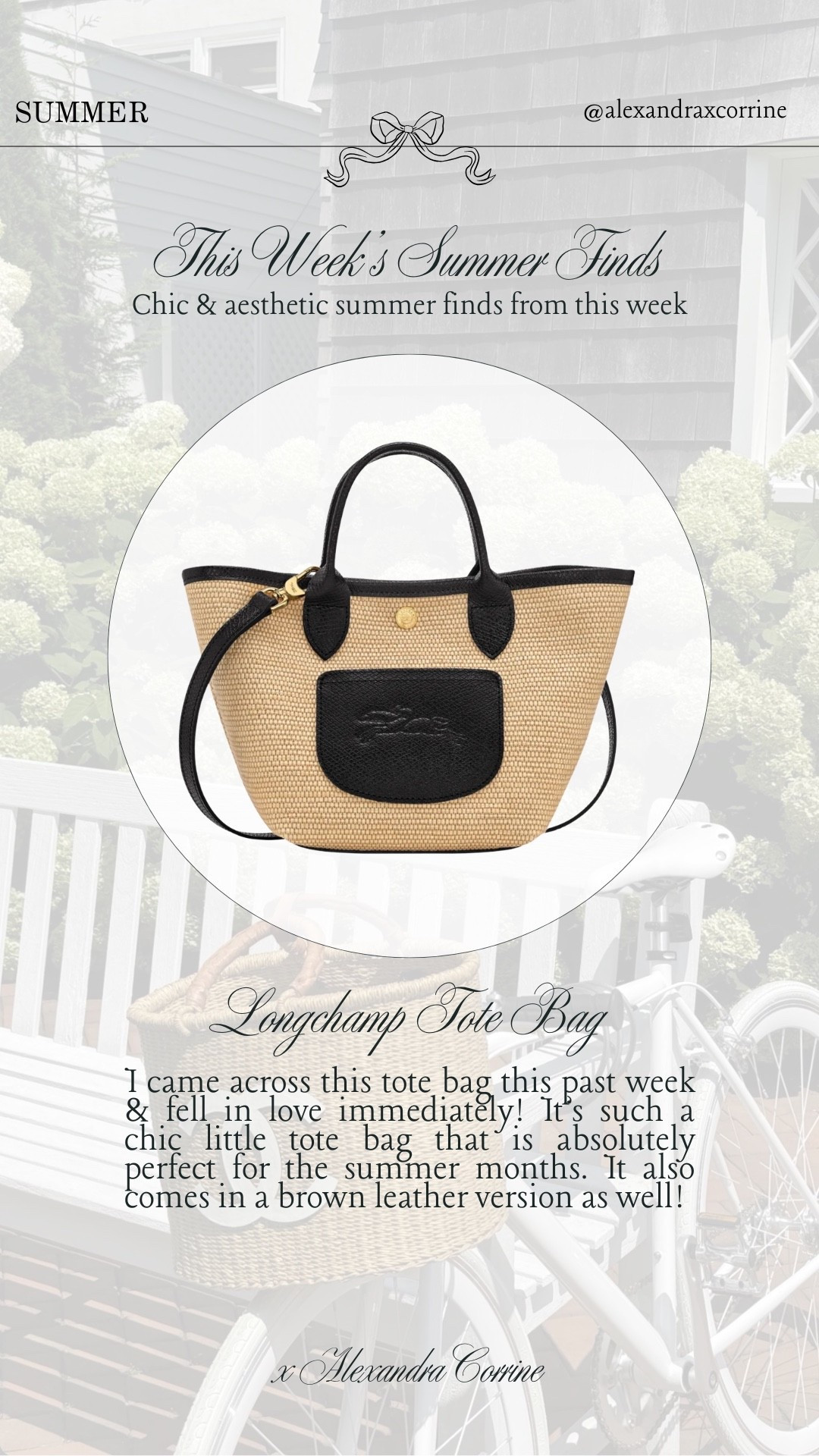 This week’s summer finds 🥂 Chic & aesthetic summer finds that caught my eye this week 🍾

Summer style, chic classic style, summer finds, summer aesthetic, raffia, beach tote bag, Longchamp, summer tote bag, summer purse

#LTKSeasonal