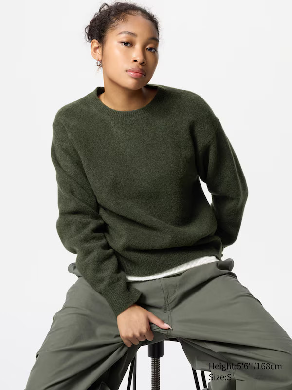 Soufflé Yarn Crew Neck Jumper | UNIQLO (UK)