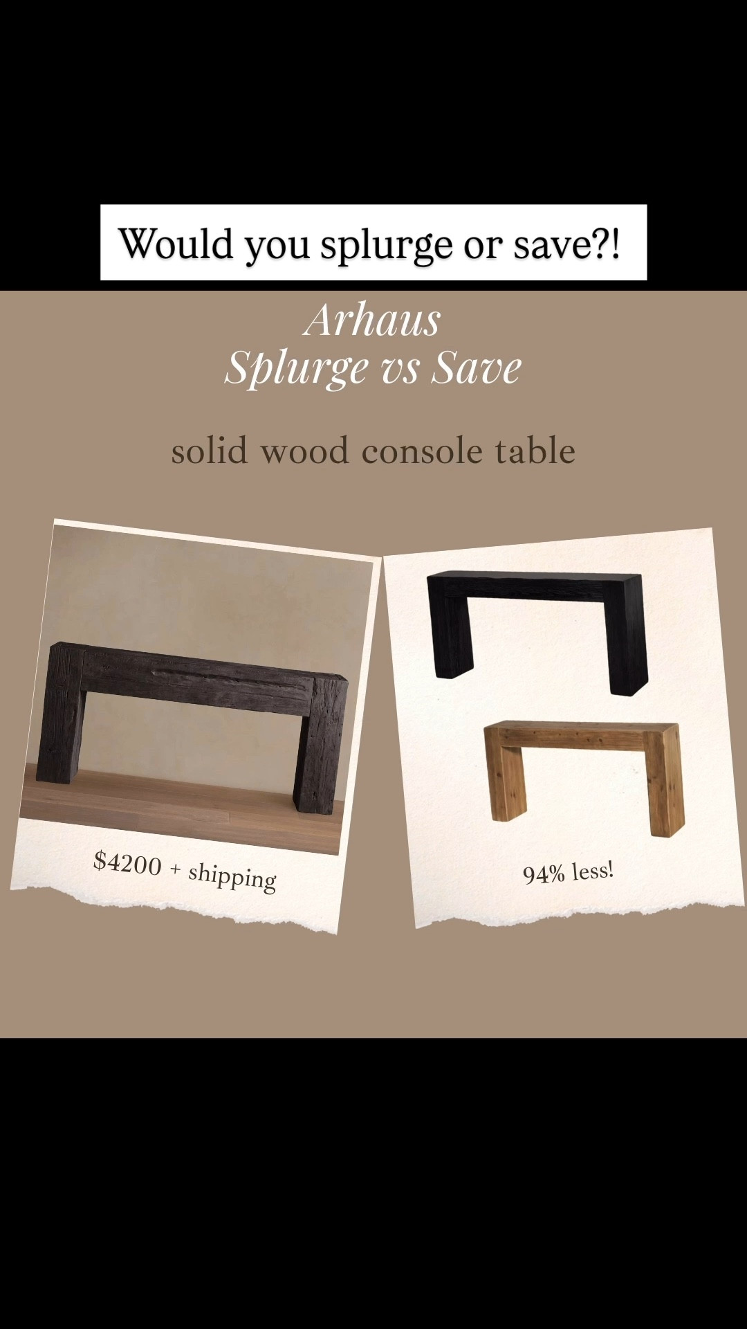 The best look for less solid wood console table I’ve found!!!!! 

#LTKHome #LTKSaleAlert