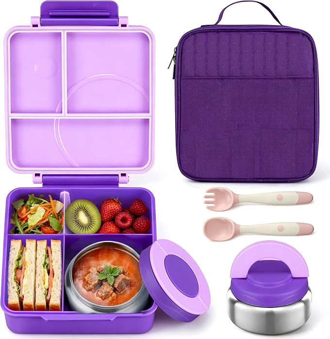 Itslife Bento Lunch Box for Kids with 8oz Soup Thermo&Lunch Bag, Leak-Proof Lunch Food Containers... | Amazon (US)