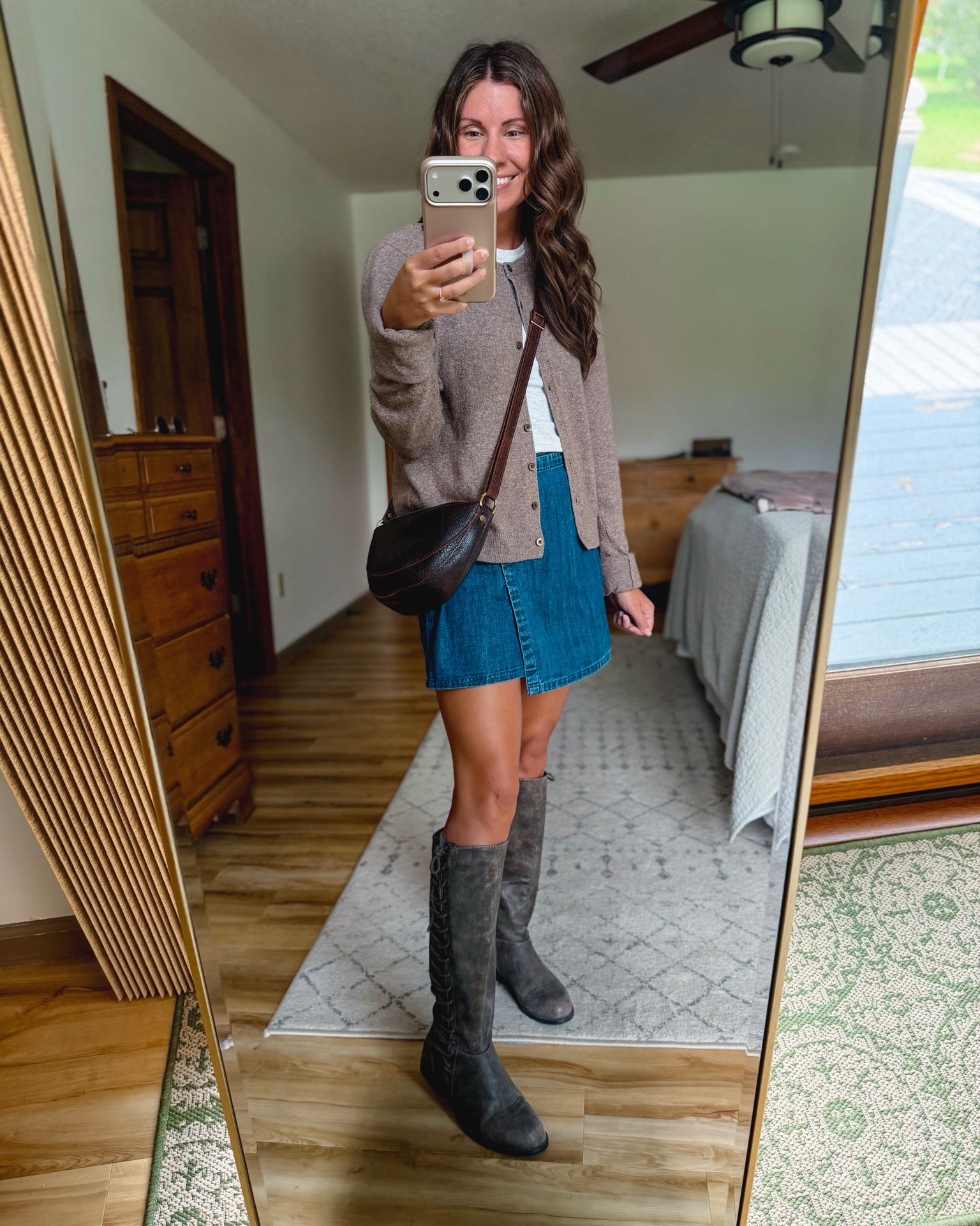 small in my tee, medium petite in my cardigan (small petite was sold out when I purchased it a few years ago—linked this year’s version bc they bring it back every year). Xs petite in my wrap denim skirt! And my boots are super old so I linked lots of similar pairs 🤎

#LTKPetite #LTKSeasonal #LTKgrwm