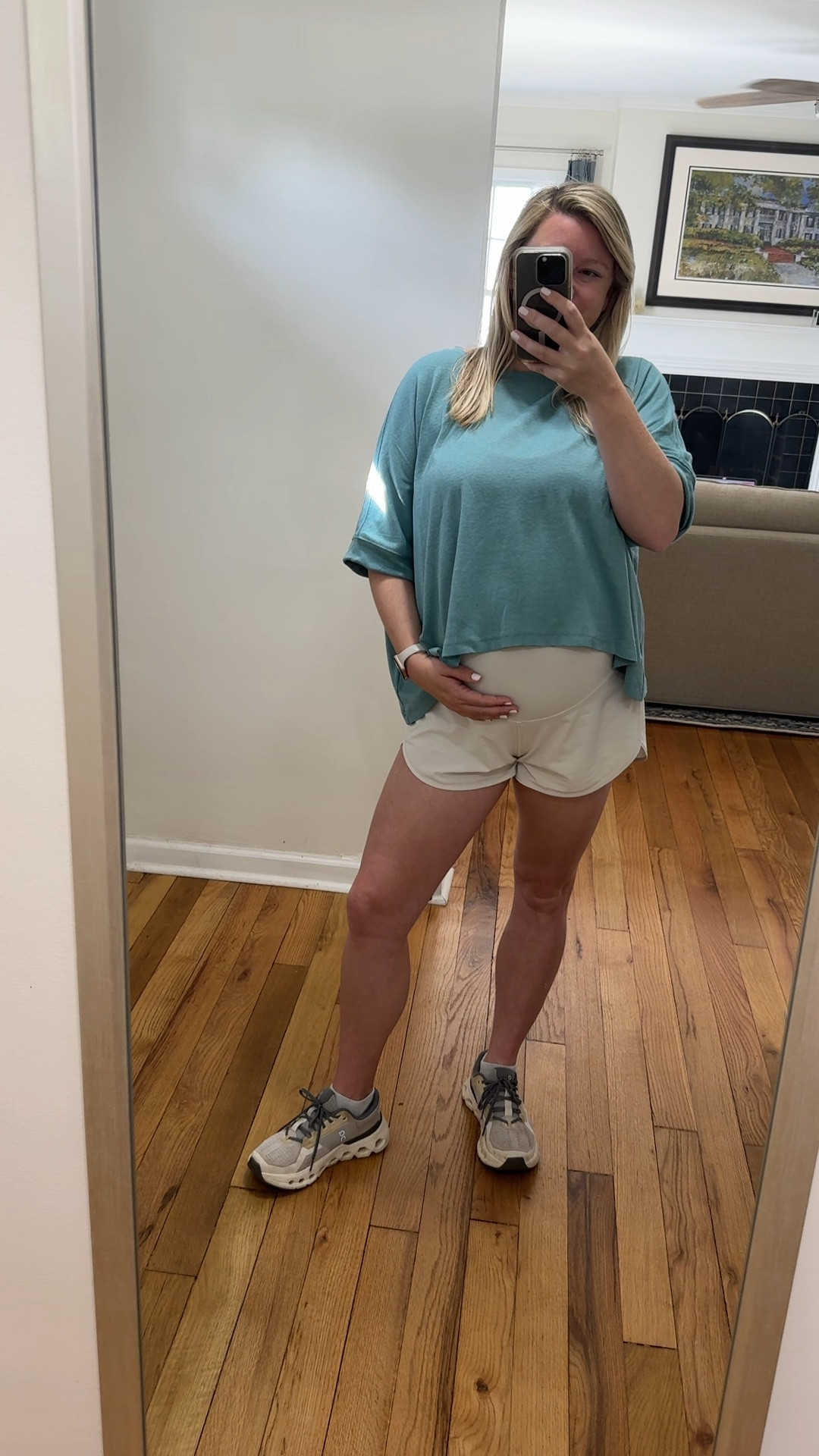 Living in these CRZ yoga maternity shorts and this Amazon top 

bump friendly, maternity outfit, amazon activewear 

#LTKBump #LTKSeasonal #LTKFindsUnder50