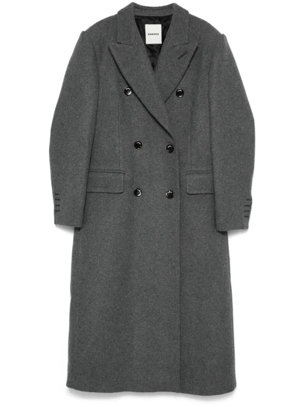 SANDRO Long Coat | Grey | FARFETCH | Farfetch Global