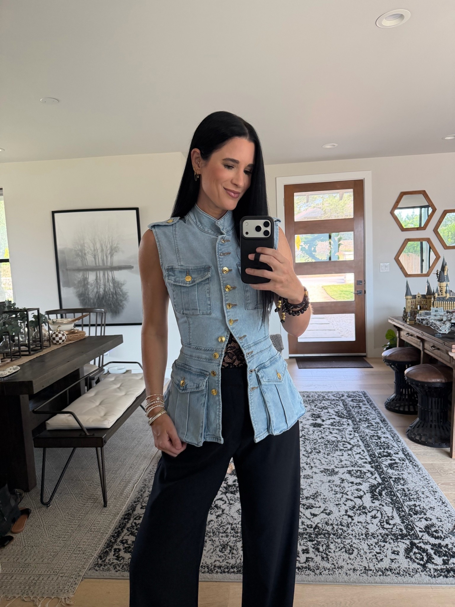This denim vest from @AKIRA is so fabulous. I’m in a size small. 

My linen pants are on major sale too.

#LTKSaleAlert #LTKTall #LTKOver40
