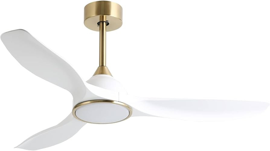 52 Inch 6 Speed High CFM Quiet DC Motor Modern Ceiling Fan with Lights Remote Control, 3 Blade Wh... | Amazon (US)