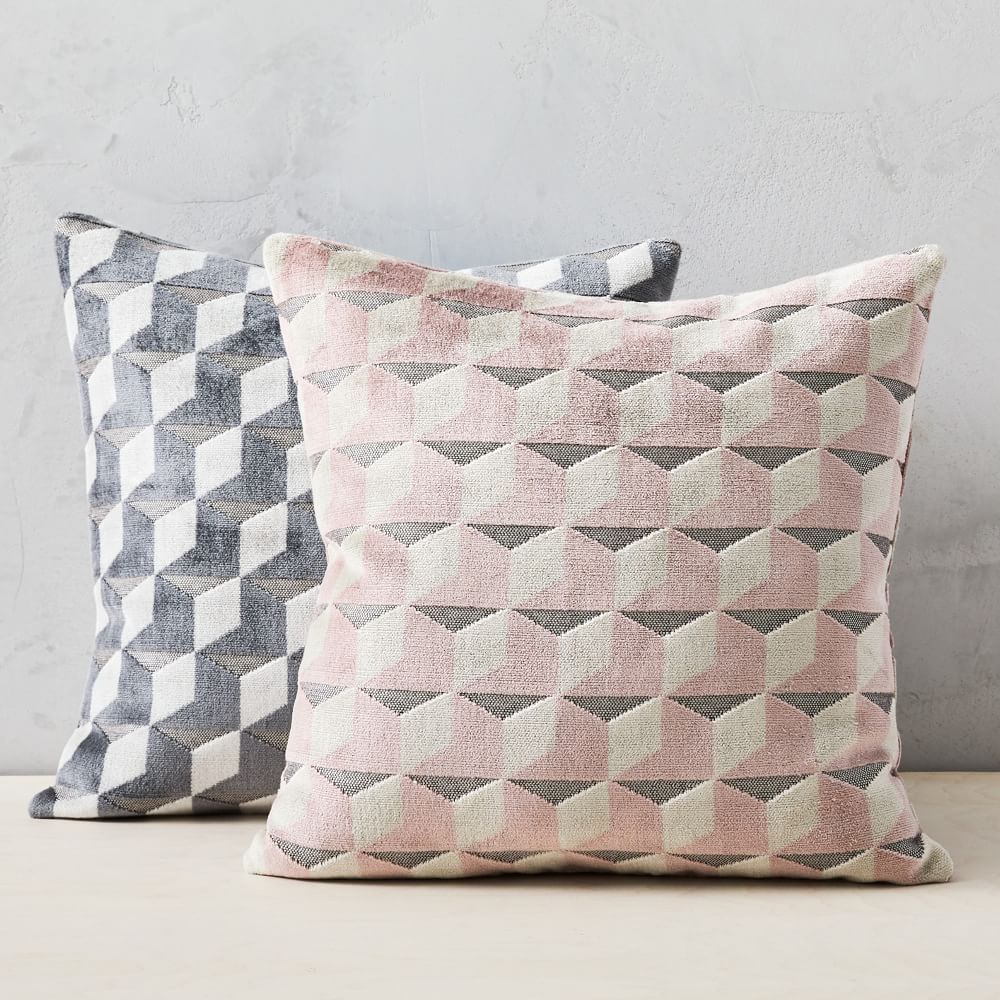 Alternating Geo Jacquard Velvet Pillow Cover | West Elm (US)