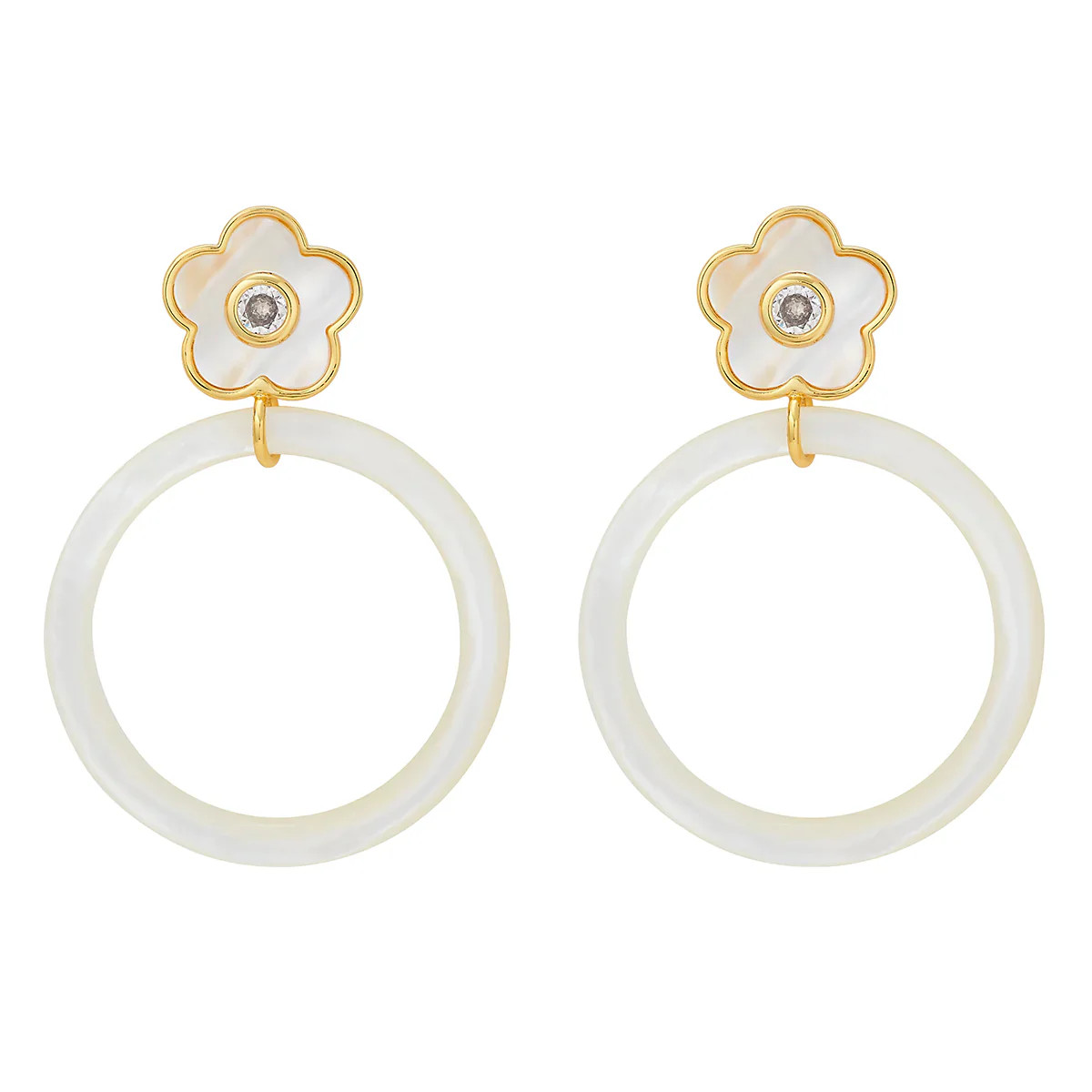 ASHA Boboli Hoop Earrings, Mother of Pearl | Paloma & Co.