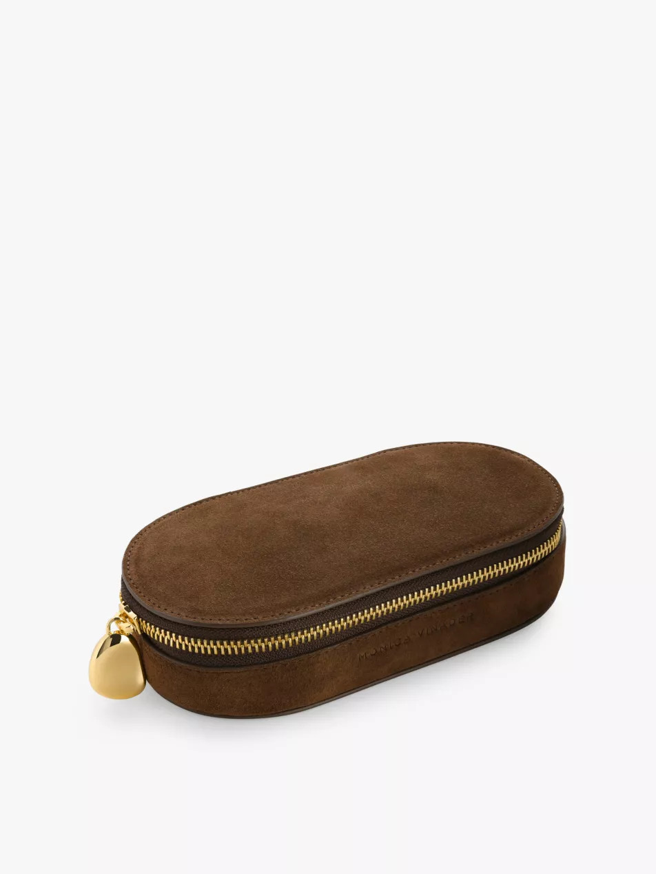 Oval suede jewellery box | Selfridges