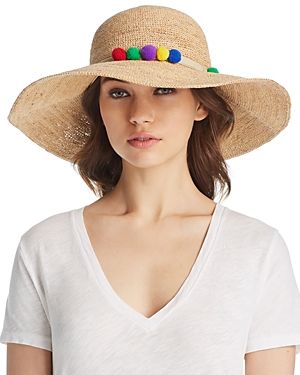 Marzi Pom-Pom Trim Floppy Straw Sun Hat | Bloomingdale's (US)