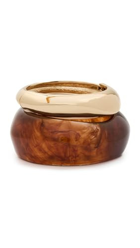 SHASHI Women's Tortoise Bangle Bracelet Set, Tortoise, Tan, Gold, One Size | Amazon (US)