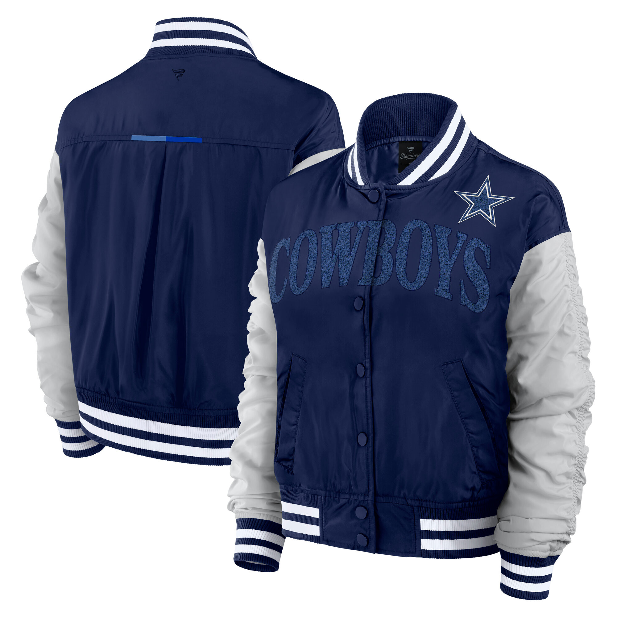 Women's Fanatics Navy Dallas Cowboys Elements Wave Full-Snap Jacket | Fanatics