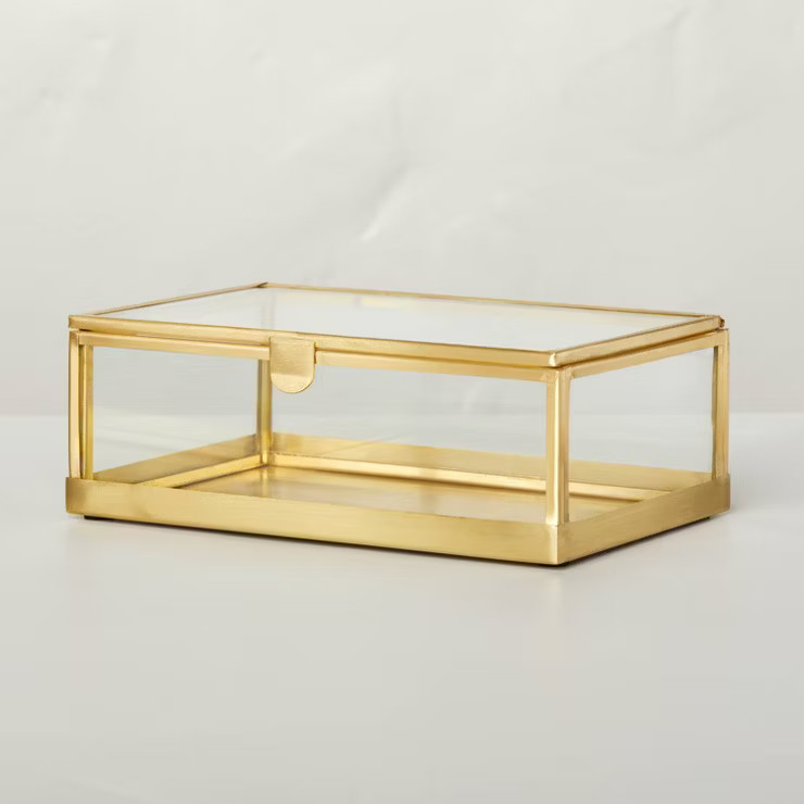 4" x 6" Metal & Glass Trinket Box Brass Finish - Hearth & Hand™ with Magnolia | Target