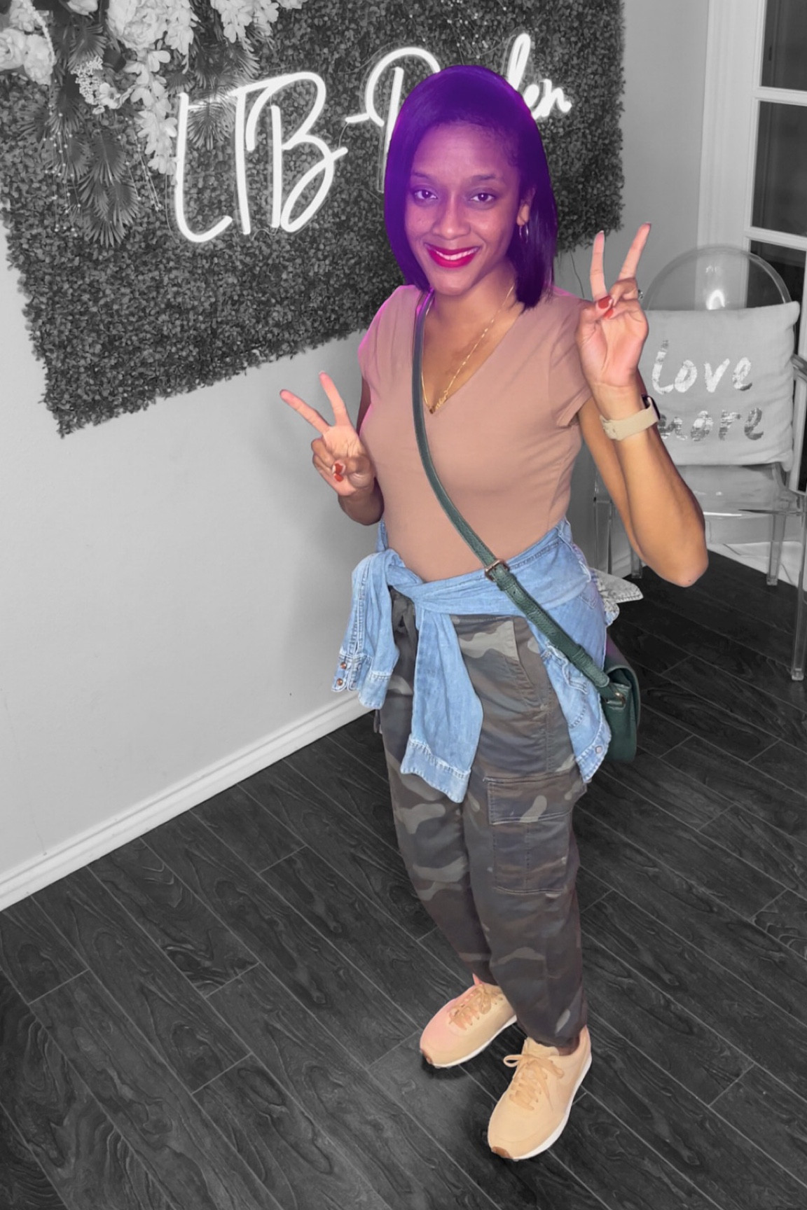 Street wear is my fave 💚 #comfyoutfit #camopants #bodysuit #denimshirt #nikedbreak #nike #streetwear 

#LTKunder100 #LTKFind #LTKfit