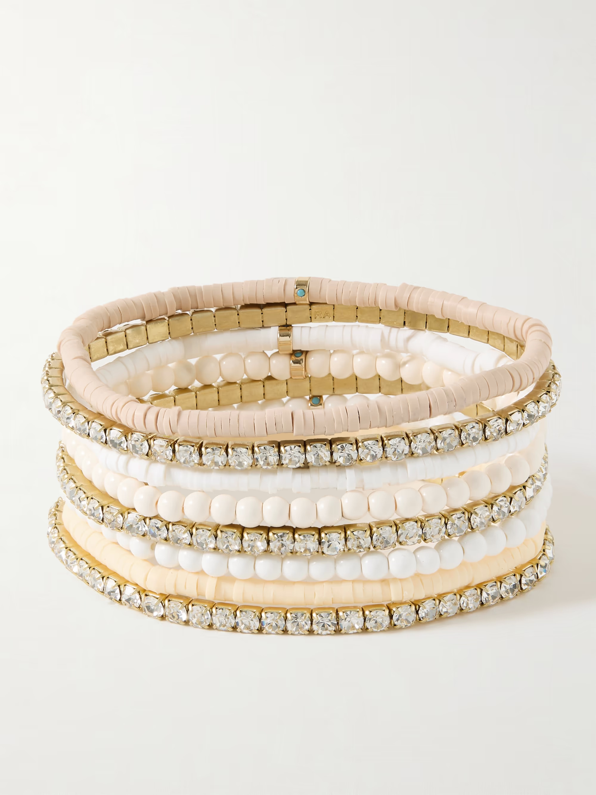 Flashdance set of eight gold-tone, crystal and enamel bracelets | NET-A-PORTER (US)