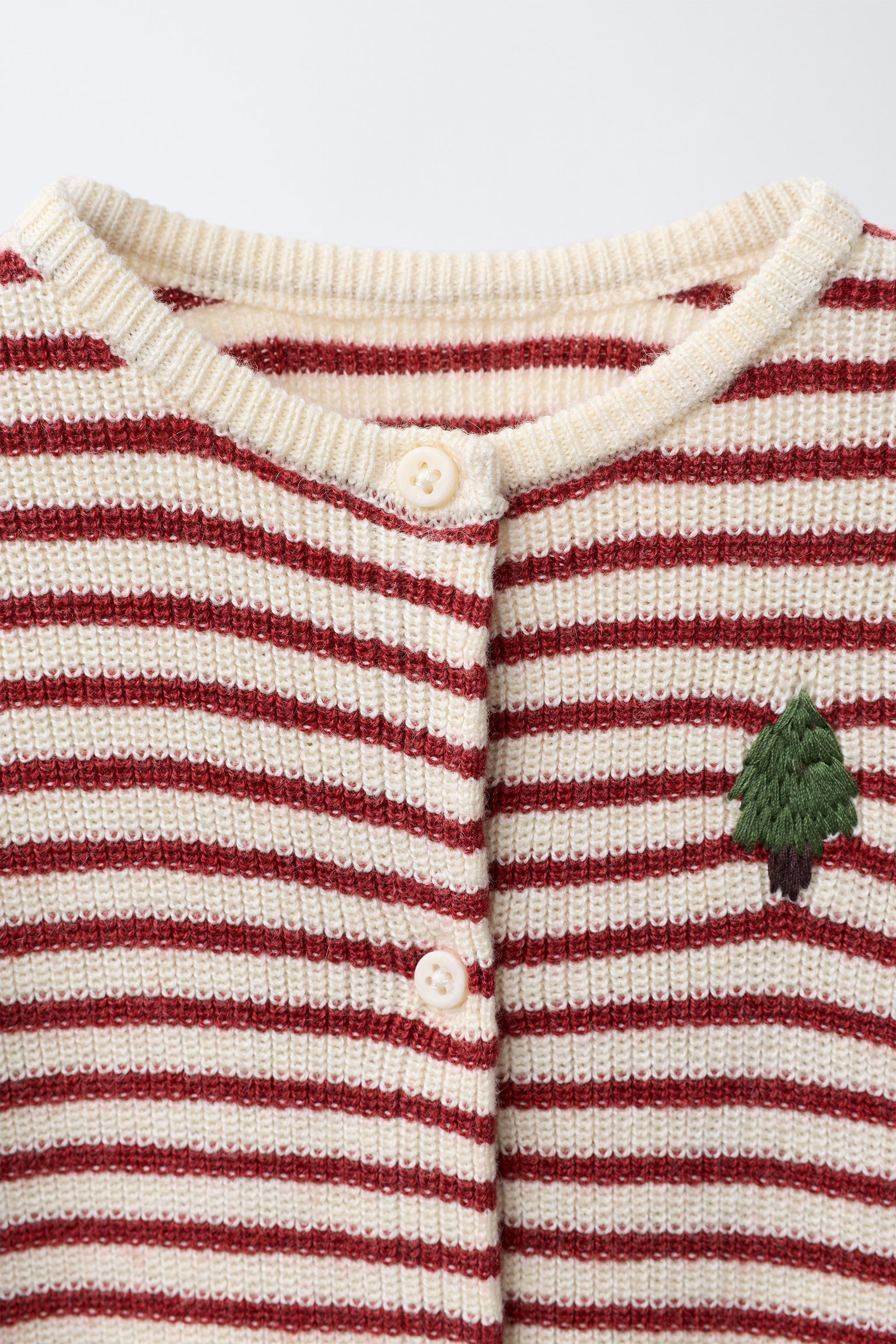 EMBROIDERED TREE KNIT STRIPED JUMPSUIT | Zara US