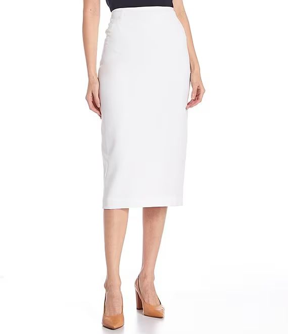 Taylor Stretch Crepe Suiting Midi Pencil Skirt | Dillards