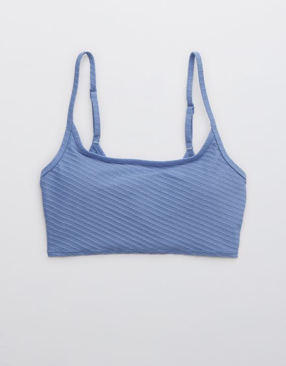 Aerie Jacquard Longline Scoop Bikini Top | American Eagle Outfitters (US & CA)