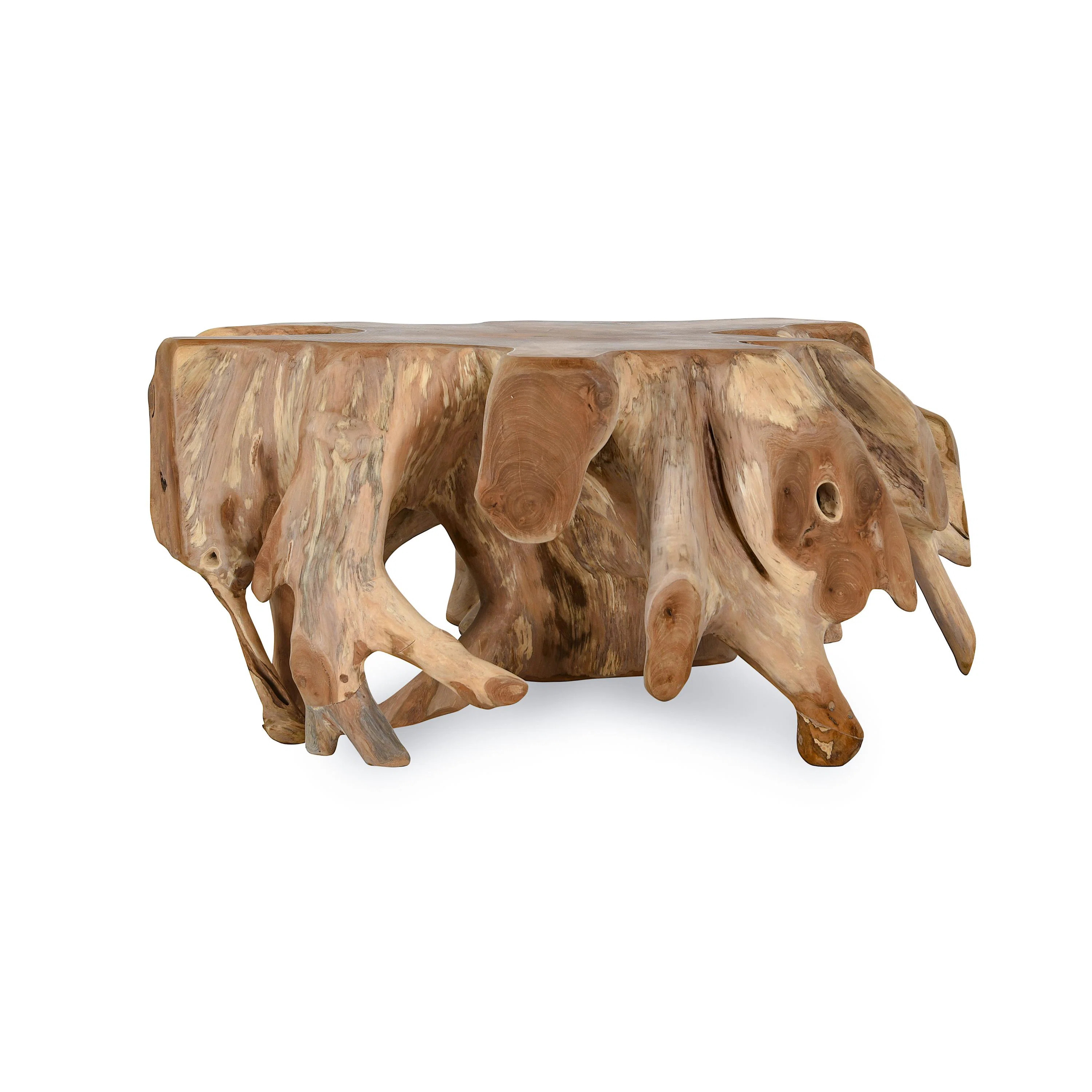 Cypress Natural Root Teak Wood Coffee Table | Wayfair North America