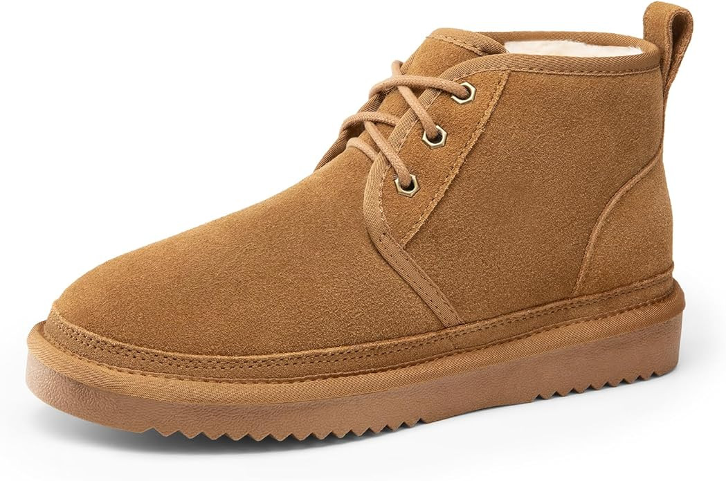 DREAM PAIRS Women's Ankle Winter Boots Genuine Suede Leather Faux Fur Lace Up Snow Warm Comfort C... | Amazon (US)