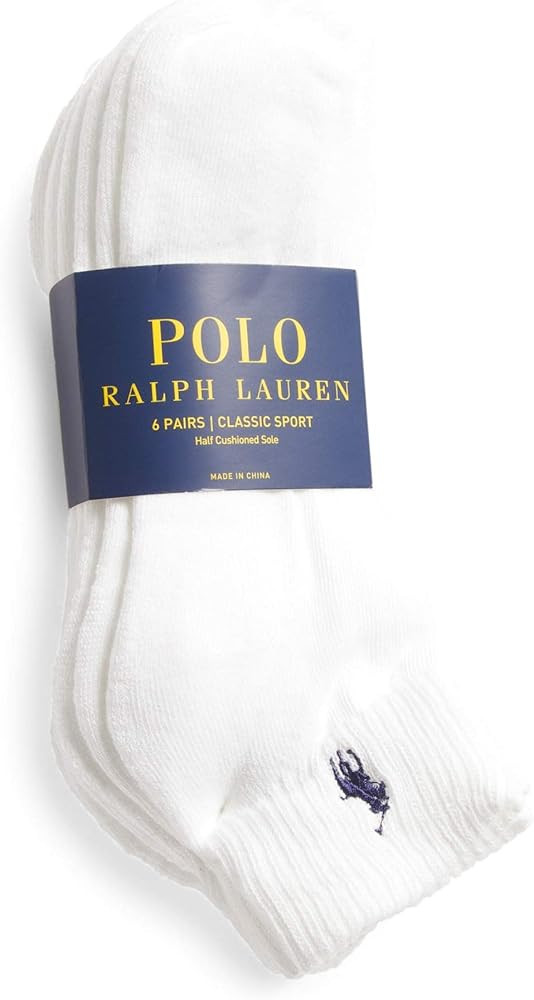 Amazon.com: Polo Ralph Lauren Mens Low Cut Socks (Sock Size 6-13, White 6 Pairs) : Clothing, Shoe... | Amazon (US)