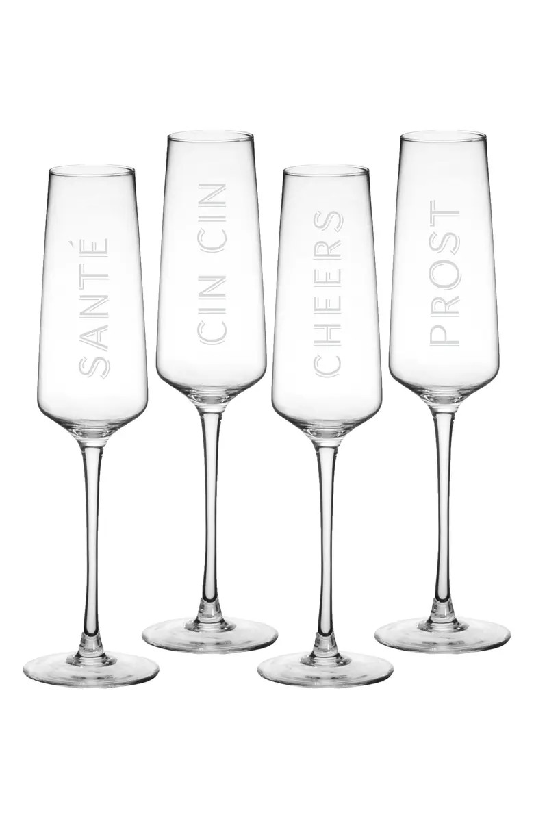 Cheers Set of 4 Champagne Flutes | Nordstrom