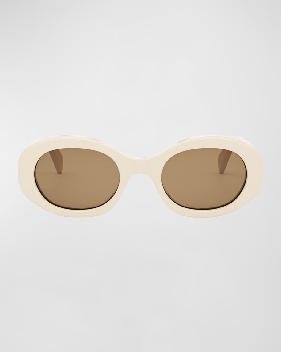 Triomphe Acetate Oval Sunglasses | Neiman Marcus