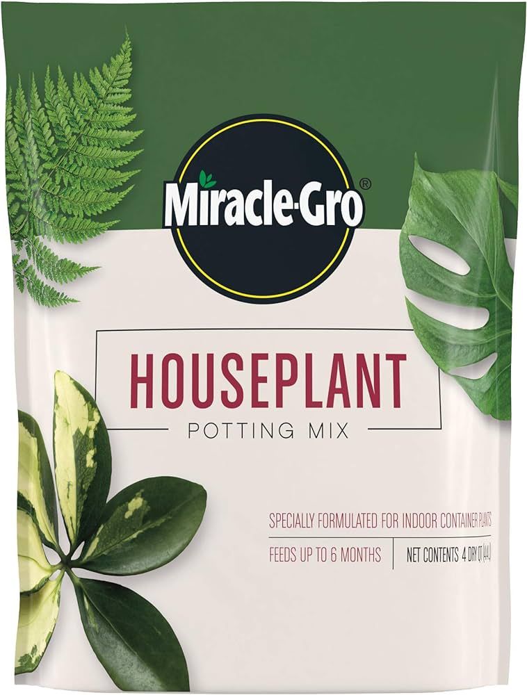 Amazon.com: Miracle-Gro Houseplant Potting Mix: Fertilized, Perlite Soil for Indoor Gardening, De... | Amazon (US)