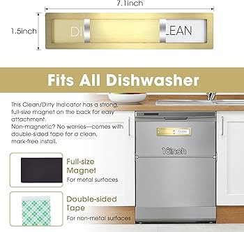 Dishwasher Magnet Clean Dirty Sign,Premium Stainless Steel Grade 304,Matte Finish Clean/Dirty Ind... | Amazon (US)