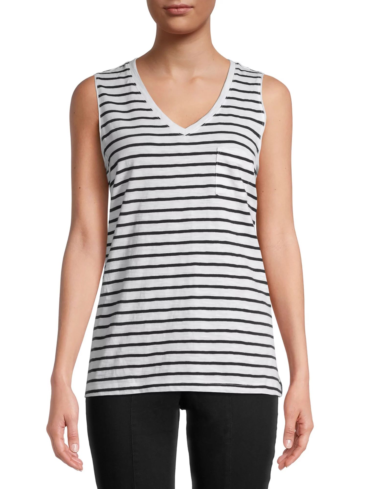 Time and Tru Women's V-Neck Pocket Tank Top | Walmart (US)