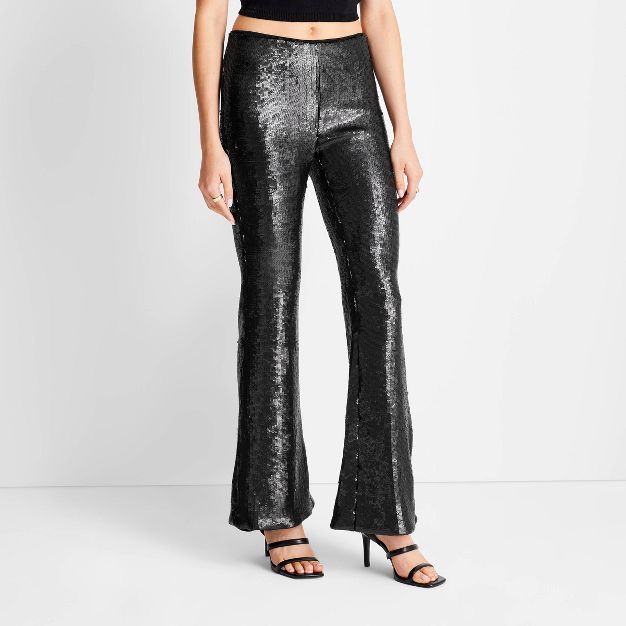 Women's High-Rise Sequin Full Length Flare Pants - Future Collective™ with Kahlana Barfield Bro... | Target