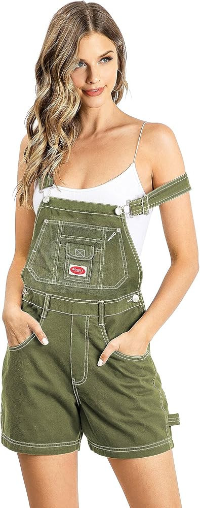 Revolt Women's Juniors Classic Twill Short Overalls | Amazon (US)