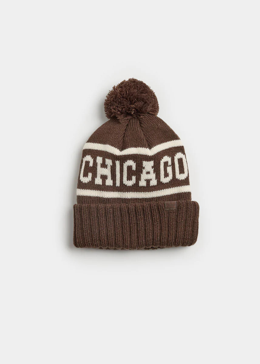 Adult Mad Hatter Chicago Pom Beanie - Chocolate | Alice & Wonder