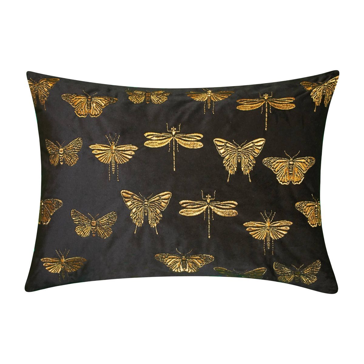 13"x20" Oversize Embroidered Butterflies and Moths Lumbar Throw Pillow - Edie@Home | Target