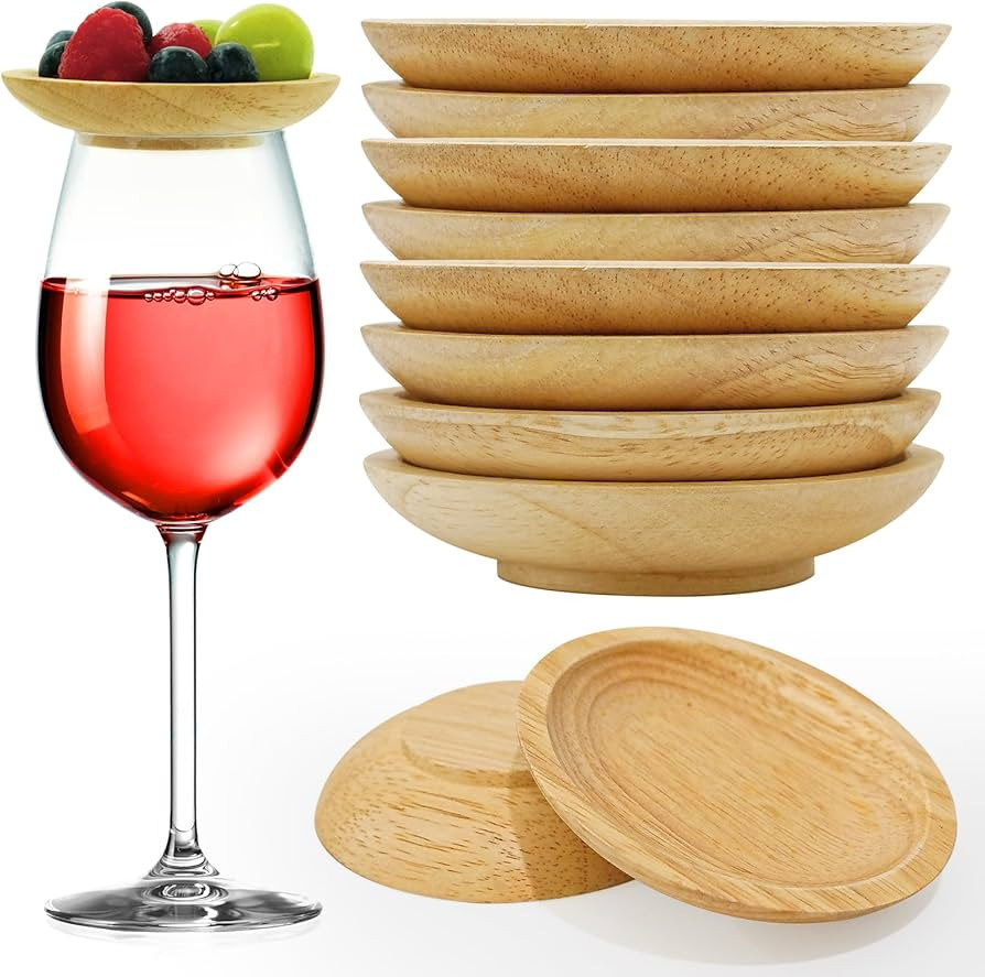 Wine Glass Charcuterie Topper 8 Pcs, Mini Charcuterie Boards for Wine Glass, Wine Glass Topper Ch... | Amazon (US)