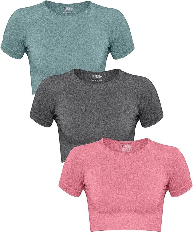 OQQ Women 3 Piece Yoga Crop Tank Top Paded Sports Bra Fitness Running Cami Workout Shirts… | Amazon (US)