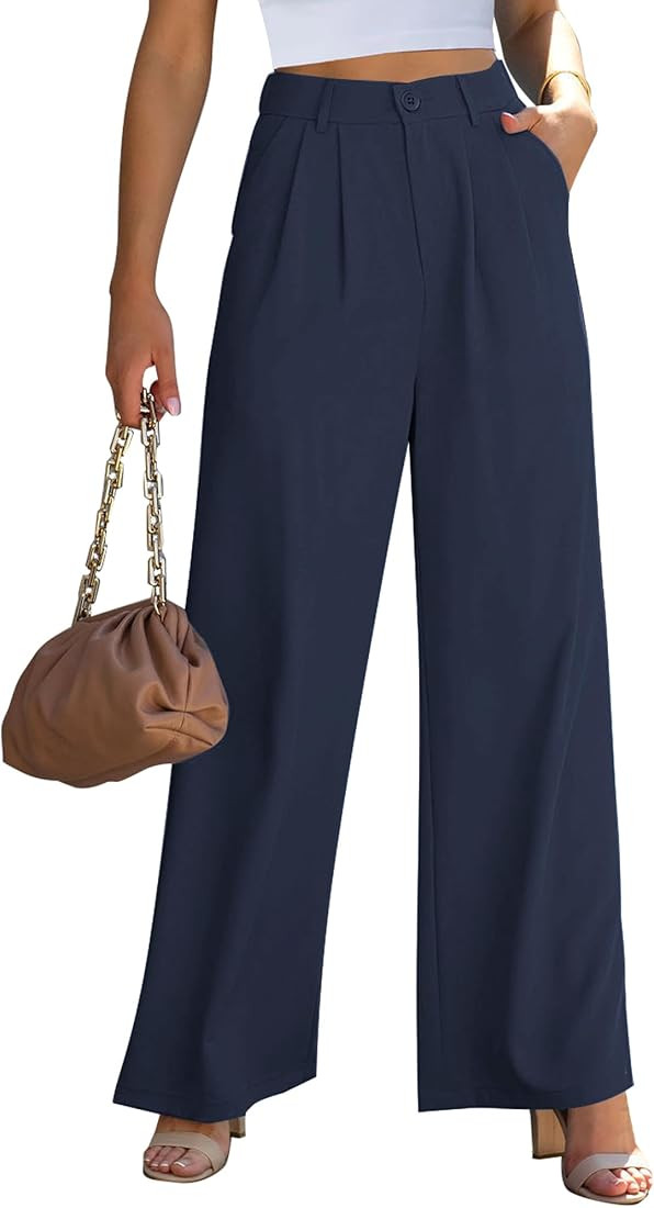 GRAPENT Wide Leg Pants for Women Work Business Casual High Waisted Dressy Pants Flowy Trousers Of... | Amazon (US)