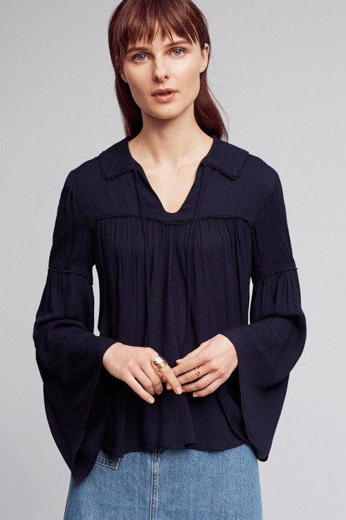 Blouson Tie-Neck Top | Anthropologie (US)