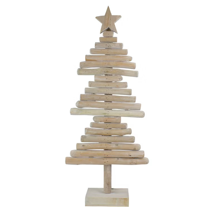 Northlight 25.5" Rustic Wooden Christmas Tree with Star Table Top Decor | Target