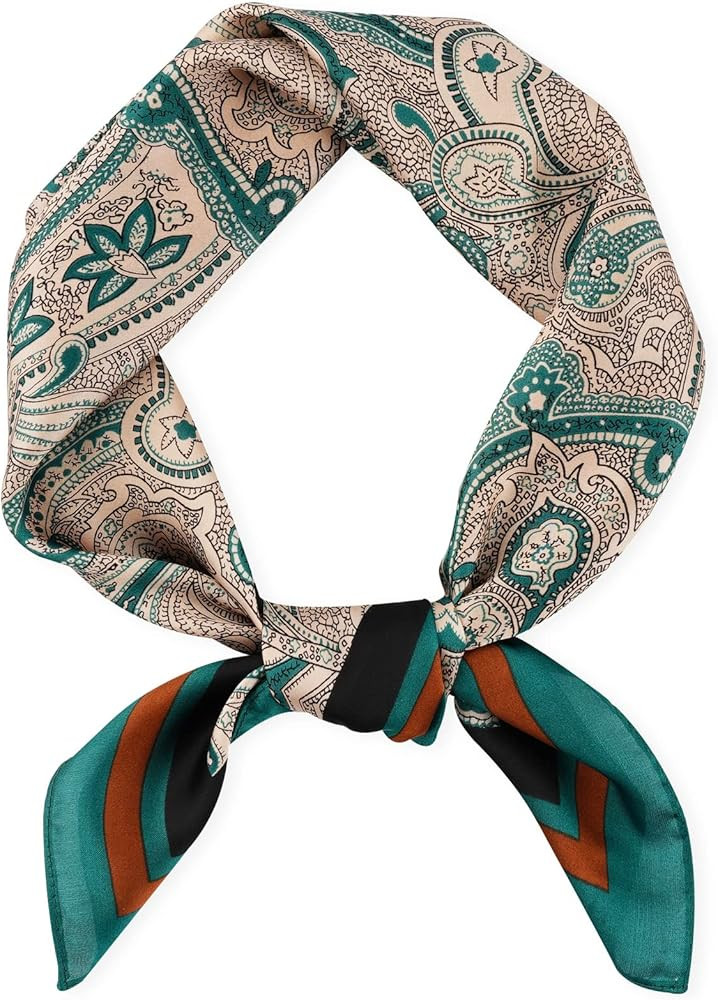 GERINLY Vintage Silk Feel Square Scarf for Men Satin Bandana Tiny Pattern Print Neckerchief Geome... | Amazon (US)
