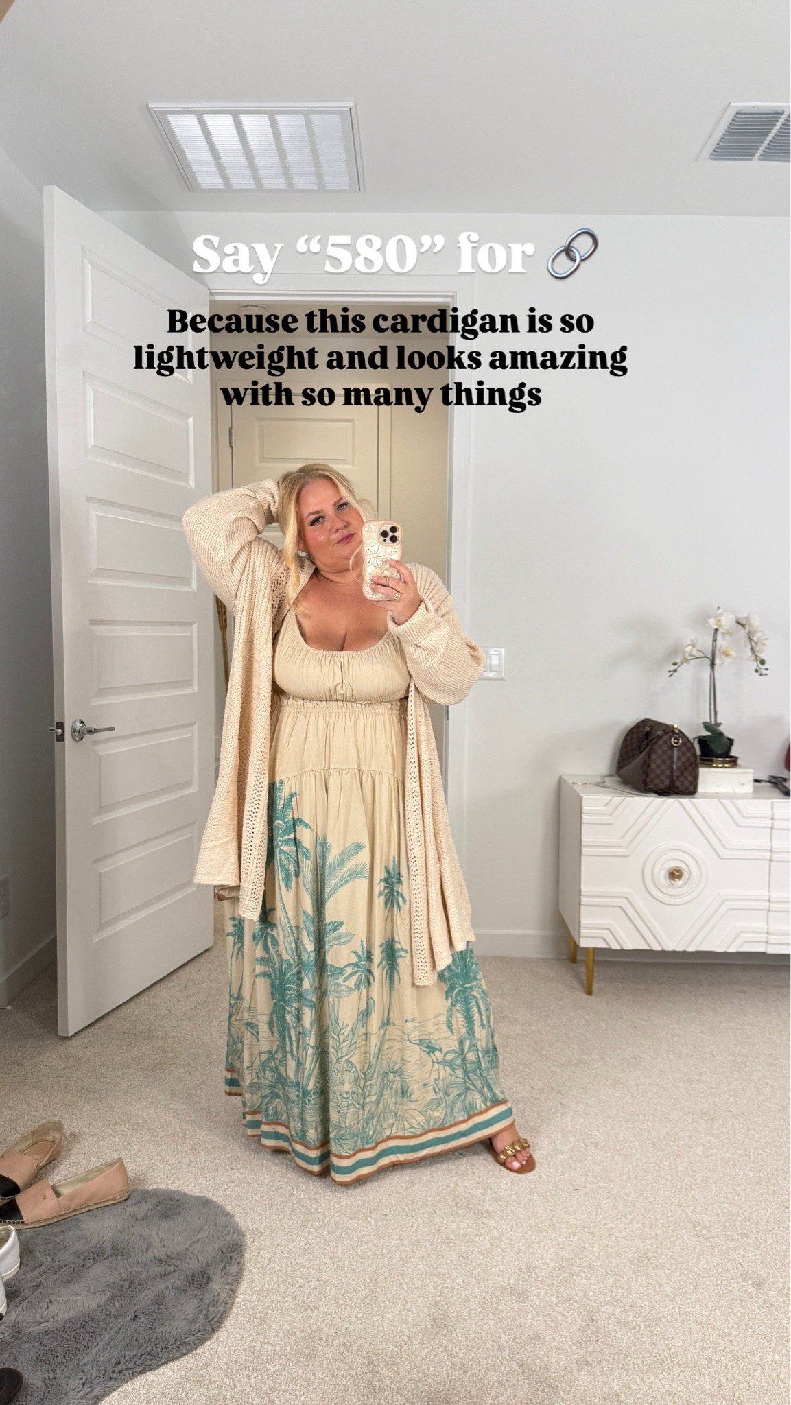 Dress is SHORE- Emilia maxi dress in blue leopard sadly I cannot link it here, but I did link it on Instagram if you dm me there the code 580 you’ll receive the link automatically 
cardigan is linked here comes in tons of colors. I’m wearing the 1x

#LTKootd #LTKPlusSize #LTKOver40