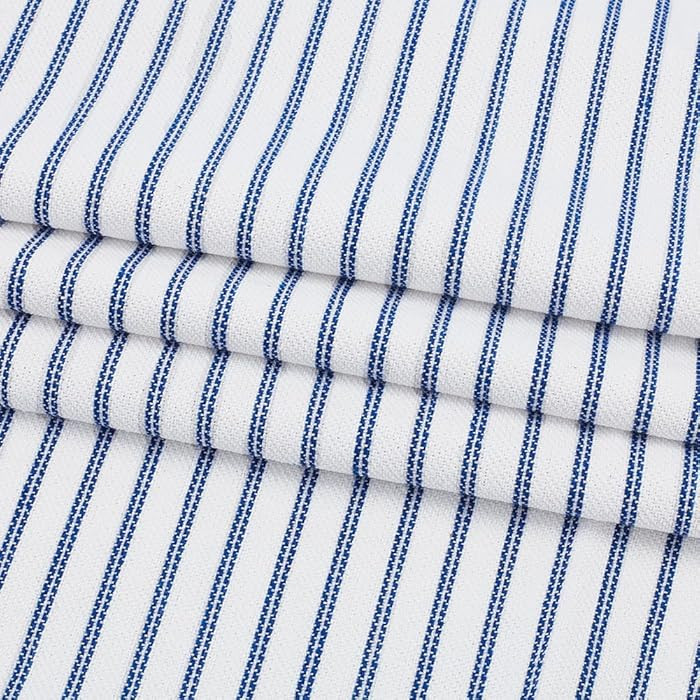 AHANDMAKER Blue White Striped Fabric Woven Ticking Strip Line Pattern Polyester Fabrics for Uphol... | Amazon (US)