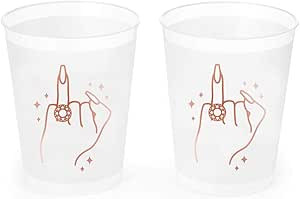 xo, Fetti Bachelorette Party Decorations Ring Finger Reusable Cups - 16 Frost Flex Cups | Rose Go... | Amazon (US)