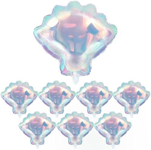 KatchOn Iridescent Seashell Balloons - 21 Inch, Pack of 8 | Sea Shell Balloons for Under the Sea ... | Amazon (US)