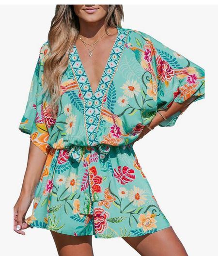 Colorful v-neck romper 

#LTKfindsunder50 #LTKfindsunder100 #LTKSeasonal