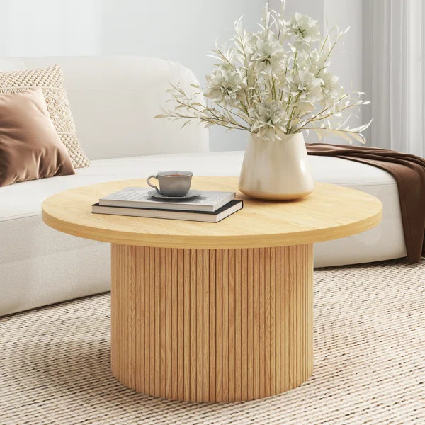Charleily Solid Wood Coffee Table Round | Wayfair North America